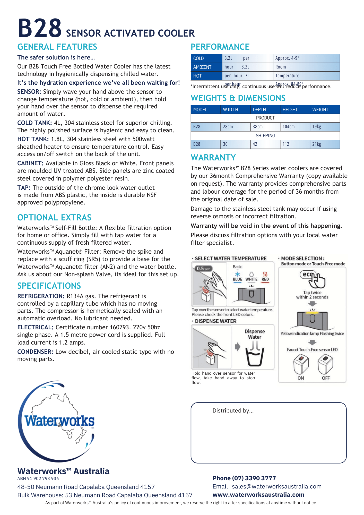 WATERWORKS™ - B28 Series -  Sensor Activated - Free Standing