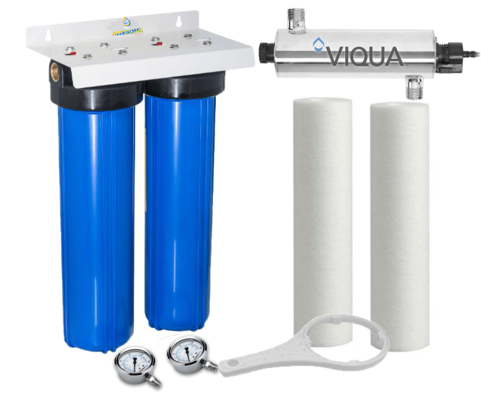 AWESOME WATER® - Twin - 20" - UV Filtration System - Tank & Bore Water