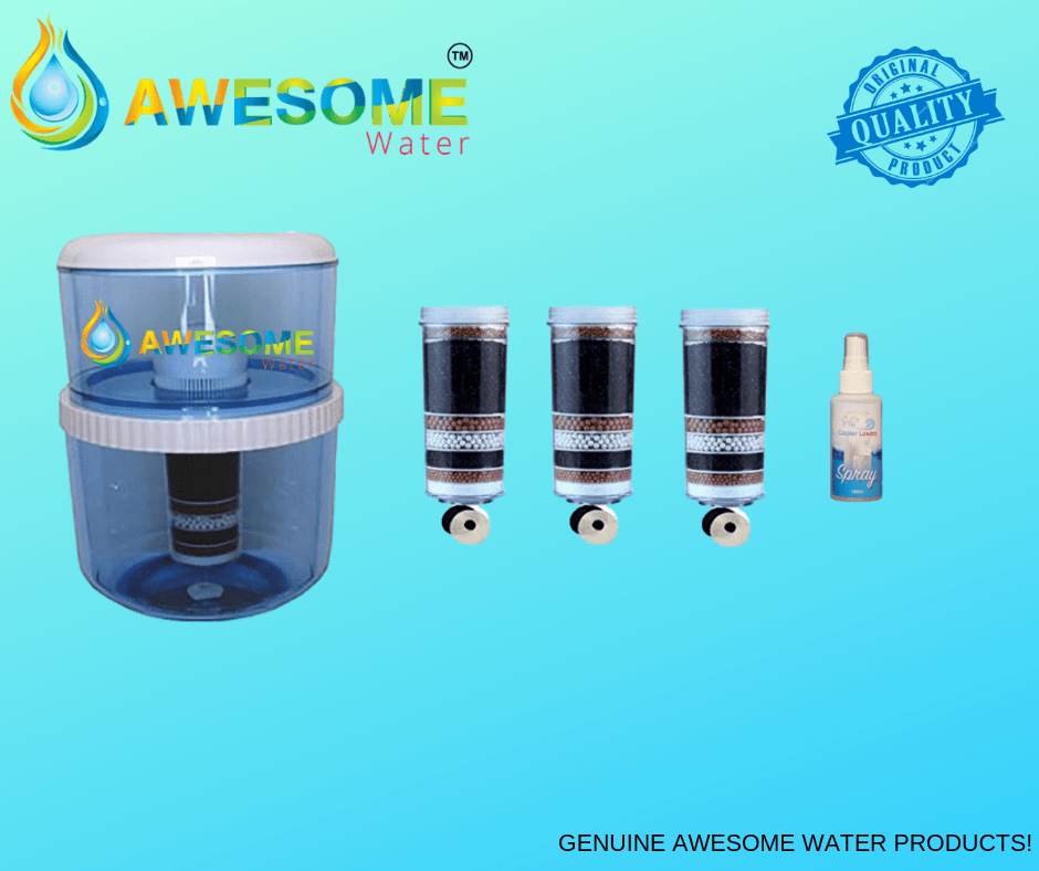 AWESOME WATER® FILTER - Elite Premium Filter, Buy 3 Bundle Pack + Elite 20L Bottle Upgrade Kit & COOLER LOVERS Cleaning Spray