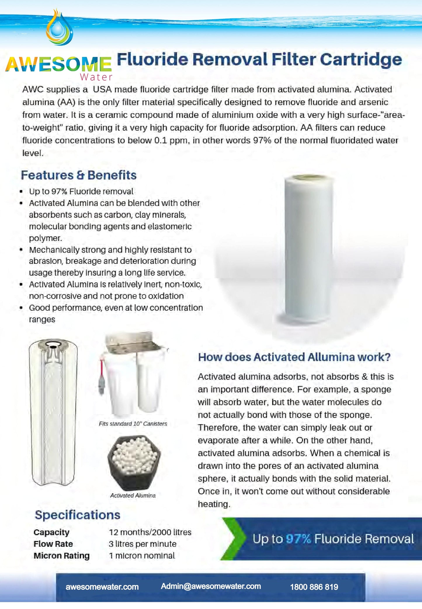 AWESOME WATER® - Fluoride Removal Filter