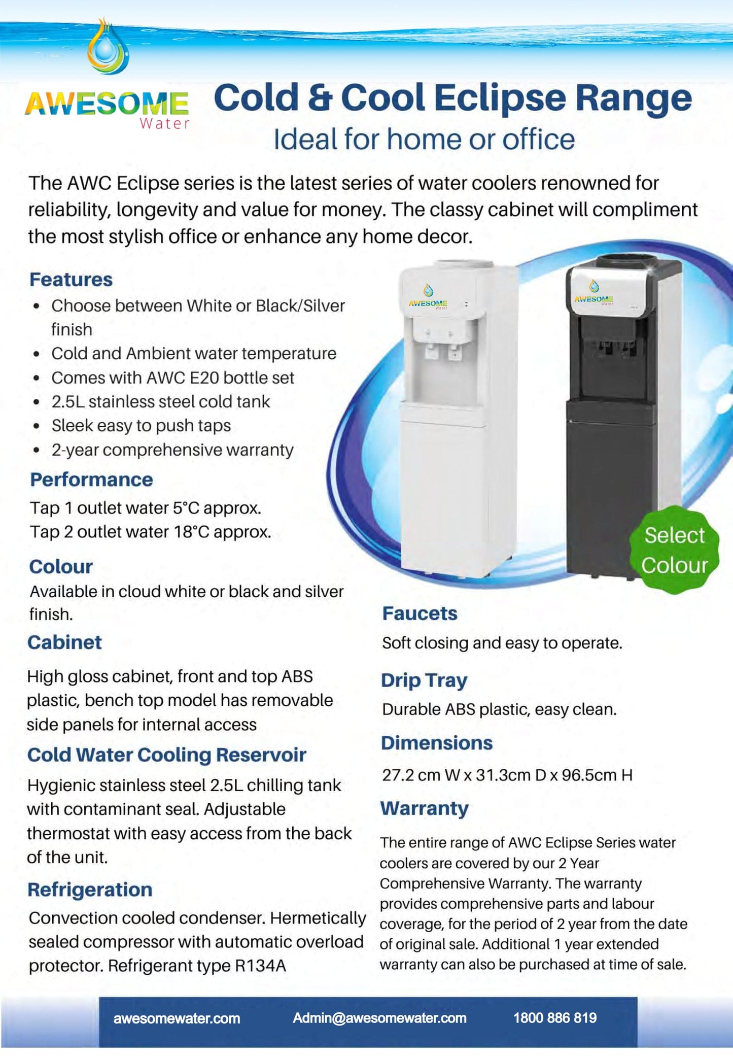 AWESOME WATER® - ECLIPSE - FLOOR STANDING WATER DISPENSER