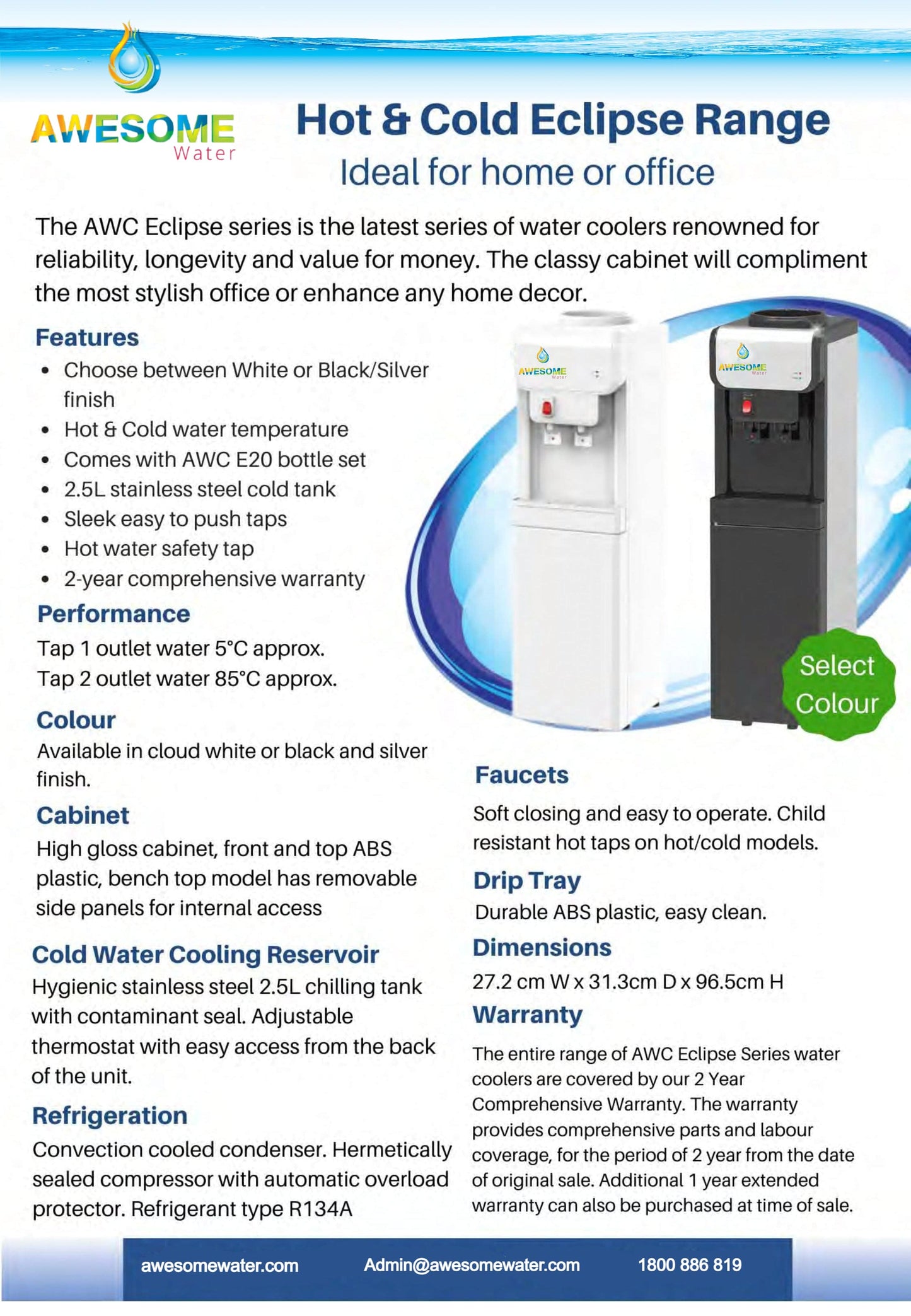 AWESOME WATER® - ECLIPSE - FLOOR STANDING WATER DISPENSER