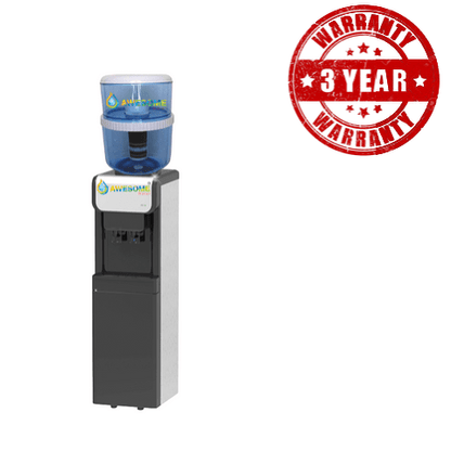 AWESOME WATER® - ECLIPSE ELITE - BLACK & SILVER - COLD & AMBIENT - FLOOR STANDING WATER DISPENSER