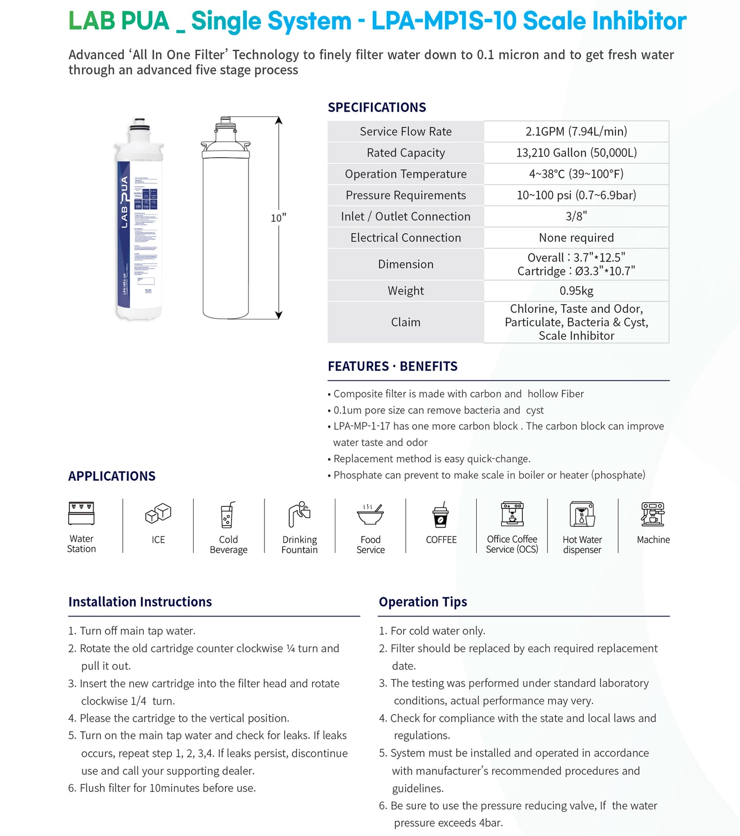 AWESOME WATER® - Quick Fit - Replacement Filter